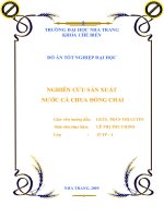 nghiên cứu sản xuất nước cà chua đóng chai