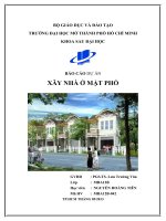 báo cáo dự án xây nhà mặt phố