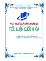 tiểu luận môn phát triển kỹ năng quản lý kế hoạch triển khai công việc