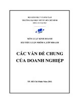 tiểu luận môn luật kinh doanh luật  các vấn đề chung của doanh nghiệp