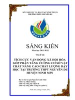 skkn tích cực vận động xã hội hóa góp phần tăng cường cơ sở vật chất nâng cao chất lượng dạy  thpt nguyễn du