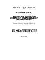 Luận văn thạc sỹ: Tăng cường quản trị rủi ro trong kinh doanh xuất khẩu cà phê của công ty Vinacafe Buôn Ma Thuột