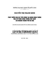 Phát triển cho vay tiêu dùng tại Ngân hàng thương mại cổ phần Công thương Việt Nam – chi nhánh Thành phố Hà Nội