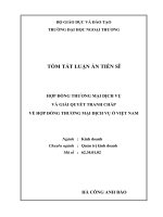 hợp đồng thương mại dịch vụ và giải quyết tranh chấp về hợp đồng thương mại dịch vụ ở việt nam