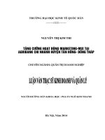 Luận văn thạc sỹ: Tăng cường hoạt động Marketing Mix tại Agribank chi nhánh huyện Tân Hồng Đồng Tháp