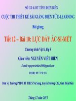 slike bài giảng vật lý 8 bài 10 lực đẩy acsimet