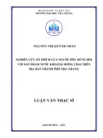 nghiên cứu sở thích của người tiêu dùng đối với sản phẩm nước khoáng đóng chai trên địa bàn thành phố nha trang