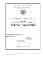 phân tích, đề xuất giải pháp nâng cao chất lượng đào tạo của trường trung cấp nghề thủ đức