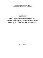 Báo cáo khoa học: Giới thiệu hoạt động nghiên cứu khoa học tại Trường Đại học Kinh tế Quốc Dân, Tiềm lực và định hướng nghiên cứu