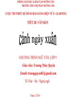 bài giảng môn  ngữ văn 9 - tiết 28 đọc hiểu văn bản (văn bản “cảnh ngày xuân”)