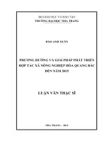 phương hướng và giải pháp phát triển hợp tác xã nông nghiệp hòa quang bắc đến năm 2015