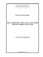 phát triển bền vững các làng nghề truyền thống ở hà tĩnh