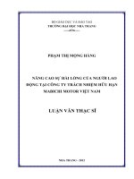 nâng cao sự hài lòng của người lao động tại công ty trách nhiệm hữu hạn mabichi motor việt nam