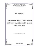 chiến lược phát triển nhà ở trên địa bàn tỉnh kiên giang đến năm 2020
