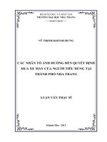 các nhân tố ảnh hưởng dên quyêt định mua xe máy của người tiêu dùng tại thành phô nha trang