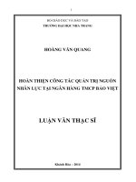 hoàn thiện công tác quản trị nguồn nhân lực tại ngân hàng tmcp bảo việt