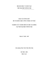 Báo cáo tổng kết đề tài nghiên cứu khoa học cấp viện: Nghiên cứu về đổi mới cơ chế tài chính tại Viện Đại học Mở Hà Nội