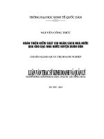 Luận văn thạc sỹ: Hoàn thiện công tác kiểm soát chi ngân sách nhà nước qua Kho bạc Nhà nước huyện Buôn Đôn