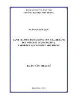 đánh giá mức độ hài lòng của khách hàng đối với chất lượng dịch vụ tại khách sạn novotel nha trang
