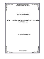 đầu tư và phát triển nuôi trồng thủy sản tại nghệ an