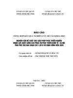 Nghiên cứu đề xuất các giải pháp phát triển nguồn nhân lực chất lượng cao phục vụ phát triển kinh tế xã hội tỉnh Phú Thọ giai đoạn 2011 đến 2015 và định hướng đến năm 2020