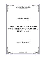 chiến lược phát triển ngành công nghiệp huyện quỳnh lưu đến năm 2020