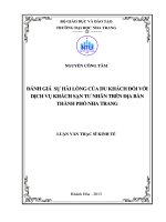 đánh giá sự hài lòng của du khách đối với dịch vụ khách sạn tư nhân trên địa bàn thành phố nha trang