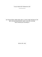 Quy hoạch phát triển khoa học và công nghệ tỉnh Hưng Yên đến năm 2020, định hướng chiến lược đến năm 2030