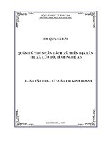 quản lý thu ngân sách xã trên địa bàn thị xã cửa lò, tỉnh nghệ an