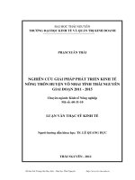 nghiên cứu giải pháp phát triển kinh tế nông thôn huyện võ nhai tỉnh thái nguyên giai đoạn 2011-2015