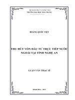 thu hút vốn đầu tư trực tiếp nước ngoài tại tỉnh nghệ an