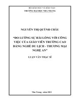 đo lường sự hài lòng với công việc của giáo viên trường cao đẳng nghề du lịch thương mại nghệ an