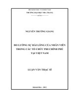 đo lường sự hài lòng của nhân viên trong các tổ chức phi chính phủ tại việt nam
