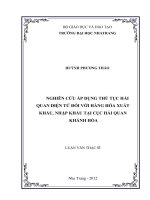 nghiên cứu áp dụng thủ tục hải quan điện tử đối với hàng hóa xuất khẩu, nhập khẩu tại cục hải quan khánh hòa