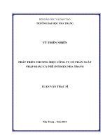 phát triển thương hiệu công ty cổ phần xuất nhập khẩu cà phê intimex nha trang