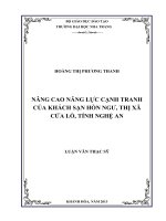 nâng cao năng lực cạnh tranh của khách sạn hòn ngư, thị xã cửa lò, tỉnh nghệ an