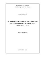 các nhân tố ảnh hưởng đến sự gắn bó của nhân viên đối với công ty cổ phần vinaconex