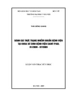 Đánh giá thực trạng nhiễm khuẩn bệnh viện tại Khoa Sơ sinh Bệnh viện Saint-Paul 01-2009 - 07-2009