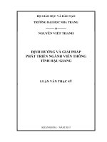 định hướng và giải pháp  phát triển ngành viễn thông  tỉnh hậu giang