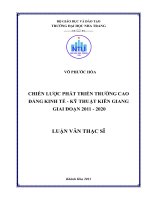 chiến lược phát triển trường cao đẳng kinh tế - kỹ thuật kiên giang giai đoạn 2011 - 2020