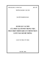 Đánh giá vai trò của Procalcitonin trong việc  phát hiện nhiễm khuẩn ở bệnh nhân Luput ban đỏ hệ thống