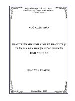 phát triển mô hình kinh tế trang trại trên địa bàn huyện hưng nguyên tỉnh nghệ an