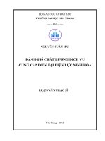 đánh giá chất lượng dịch vụ cung cấp điện tại điện lực ninh hòa