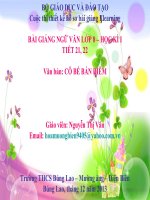 bài giảng môn ngữ văn 8 - tiết 21+22 cô bé bán diêm