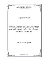 nâng cao hiệu quả quản lý điện khu vực nông thôn của công ty điện lực nghệ an