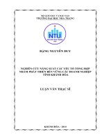 nghiên cứu năng suất các yếu tố tổng hợp nhằm phát triển bền vững các doanh nghiệp tỉnh khánh hòa