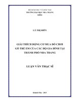 giải thích động cơ mua đồ chơi gỗ trẻ em của các hộ gia đình tại thành phố nha trang