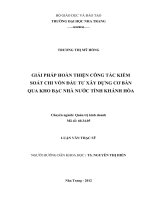 giải pháp hoàn thiện công tác kiểm soát chi vôn dâu tư xây dựng cơ bản qua kho bạc nhà nước tỉnh khánh hòa