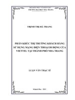 phân khúc thị trường khách hàng sử dụng mạng điện thoại di động của viettel tại thành phố nha trang
