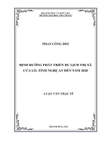 định hướng phát triển du lịch thị xã cửa lò, tỉnh nghệ an đến năm 2020